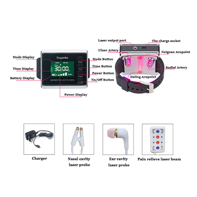 Suyzeko Bluthochdruckuhr Laser-LED-Lichttherapie 650nm 450nm